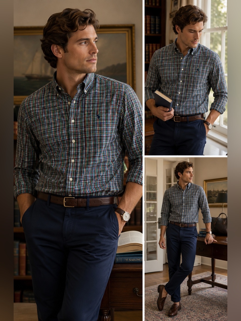 Vtg  Ralph Lauren Classic Fit Plaid Button-Down Shirt Men’s XL Cotton Americana